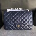 First-class Quality Chanel Maxi Quilted Classic Flap Bag original Sheepskin CF 58601 blue Gold chain HV00466VJ28
