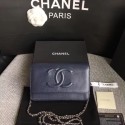 First-class Quality Chanel WOC Mini Shoulder Bag Original Caviar leather B33814 Dark blue gold chain HV07036VJ28