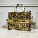 First-class Quality DIOR BOOK TOTE BAG IN EMBROIDERED CANVAS C1286 Gold HV06557Sf41
