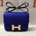 First-class Quality Hermes Constance Bag Epsom calfskin H0713 blue gold-Tone Metal HV06192Sf41