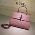 Gucci Bamboo Daily Leather Top Handle Bag 392013 pink HV06380mm78