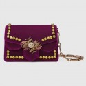 Gucci Broadway velvet mini bag 489218 purple HV10999Kd37