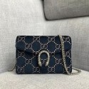 Gucci Dionysus GG velvet mini chain wallet 401231 dark blue HV05500VF54