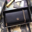 Gucci GG Marmont leather chain wallet 546585 black HV00012Tk78