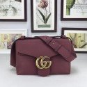 Gucci GG Marmont Leather Shoulder Bag 401173 wine HV06519vK93
