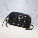 Gucci GG marmont matelasse calfskin small shoulder bag 447632 black pearl HV11914nB26