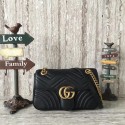 Gucci GG Marmont Matelasse Leather Shoulder Bag 443497 Black HV04333fH28