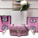 Gucci GG Marmont matelasse original leather small shoulder bag B443497 pink HV02117Nw52