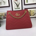 Gucci GG Marmont medium matelasse shoulder bag 453569 red HV11997Pf97