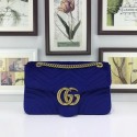 Gucci GG Marmont Medium Velvet Shoulder Bag 443496 blue HV01066gN72