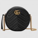 Gucci GG Marmont mini round shoulder bag 550154 black HV10544Sy67
