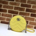 Gucci GG Marmont mini round shoulder bag 550154 Pastel yellow HV07584aj95