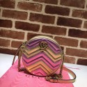 Gucci GG Marmont mini round shoulder bag 550154 Pink&gold HV02861bW68