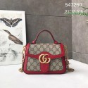 Gucci GG Marmont mini top handle bag 547260 red HV03568Oj66