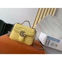 Gucci GG Marmont mini top handle bag 547260 yellow HV05395xa43