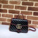 Gucci GG Marmont Mini Top Handle Bag 583571 Black HV00096nE34