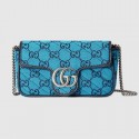 Gucci GG Marmont Multicolor super mini bag 476433 Light blue HV07293Hn31