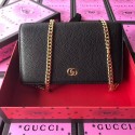 Gucci GG Marmont Original Calf leather Shoulder Bag 497985 black HV01036bW68
