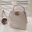 Gucci GG Marmont original quilted leather backpack 476671 white HV02196Dq89
