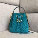 Gucci GG Marmont quilted leather bucket bag 525081 green suede HV00426Lo54