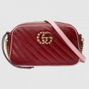 Gucci GG Marmont small shoulder bag 447632 Dark red HV00653yC28