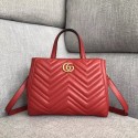 Gucci GG Marmont small top handle bag 448054 red HV10142Bw85