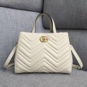 Gucci GG Marmont small top handle bag 448054 white HV05931dw37