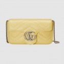 Gucci GG Marmont super mini bag 476433 Pastel yellow HV00937dN21