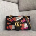 Gucci GG Marmont velvet small shoulder bag 443497B black HV07098VI95
