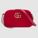 Gucci GG Marmont velvet small shoulder bag 447632 red HV05706uk46