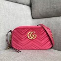 Gucci GG Marmont velvet small shoulder bag 447632 rose HV05673Yo25