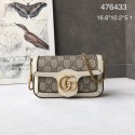 Gucci GG Supreme canvas 476433 Mini Shoulder Bag white HV11525NP24