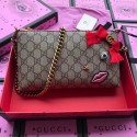 Gucci GG top quality canvas shoulder clutch purse 431396 red HV05459KX51