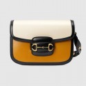 Gucci Horsebit 1955 shoulder bag 602204 Burnt orange and white leather HV01100dE28