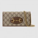 Gucci Horsebit 1955 wallet with chain 621892 brown HV05296Is53