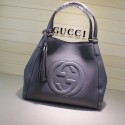 Gucci Leather Shoulder Bag 282309 gray HV00702Nw52