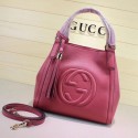 Gucci Leather Shoulder Bag 336751 watermelon red HV09917Rk60