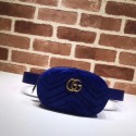 Gucci Marmont matelasse Velvet leather waist pack 476434 blue HV01592JD28