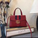 Gucci marmont original leather top handle bag 476471 red HV03228HB29