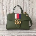 Gucci marmont original leather top handle bag 476472 green HV01270mm78