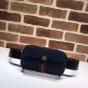 Gucci Nubuck leather belt bag 519308 Royal Blue&black HV05884hc46