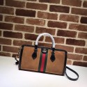Gucci Ophidia medium top handle bag 524532 Brown suede HV01055dE28