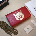 Gucci original Calf leather Mini cross-body clutch 521552 Cat red HV03207Bw85