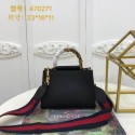 Gucci original Nymphea leather mini top handle bag 470271 Black HV06277pA42