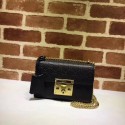 Gucci Padlock Metallic mini Shoulder Bag 409487 black HV00674Mn81