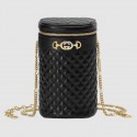 Gucci Quilted leather belt bag 572298 black HV04827lq41