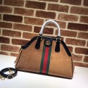 Gucci RE medium top handle bag Style 516459 brown suede HV00031Ym74