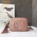 Gucci Soho Calfskin Leather Disco Bag 308364 pink HV00160Qu69