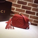 Gucci Soho Metallic Leather Disco Bag 308364 red HV06423EB28