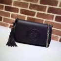 Gucci Soho Original Calfskin Leather Shoulder Bag 336752 black HV05582Gm74